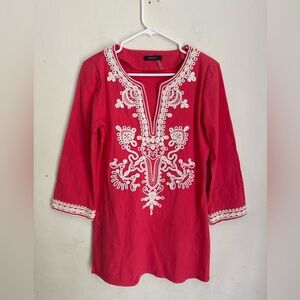 Theme tunic embroidered top /dress size L